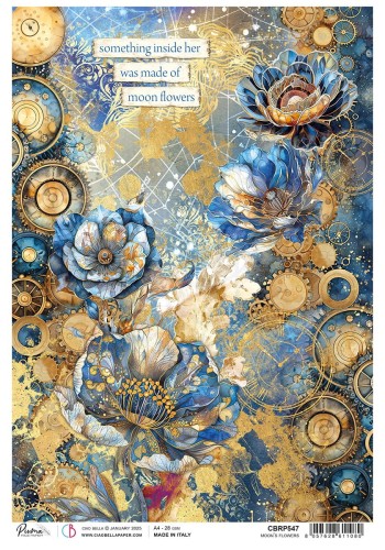 Papier ryżowy do decoupage A4 Celestial Moon's Flowers CBRP547 Ciao Bella
