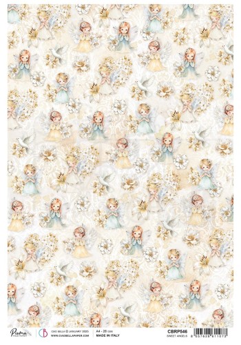 Papier ryżowy do decoupage A4 Blessing Day Sweet Angels CBRP546 Ciao Bella