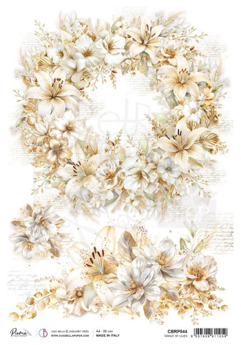 Papier ryżowy do decoupage A4 Blessing Day Tangle of Lilies CBRP544 Ciao Bella