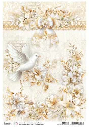 Papier ryżowy do decoupage A4 Blessing Day The Lily and the Dove CBRP543 Ciao Bella