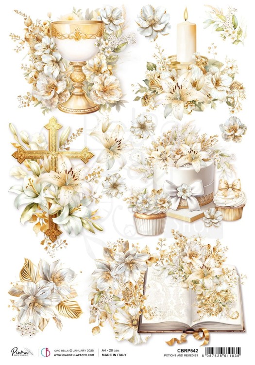 Papier ryżowy do decoupage A4 Blessing Day Potions and Remedies CBRP542 Ciao Bella