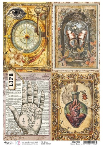 Papier ryżowy do decoupage A4 Cabinet of Curiosites Cabinet Cards CBRP538 Ciao Bella