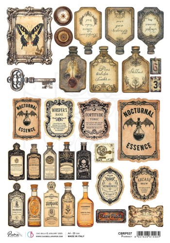 Papier ryżowy do decoupage A4 Cabinet of Curiosites Pharmacy CBRP537 Ciao Bella