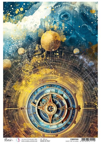 Papier ryżowy do decoupage A4 Celestial Shoot for the Moon CBRP550 Ciao Bella