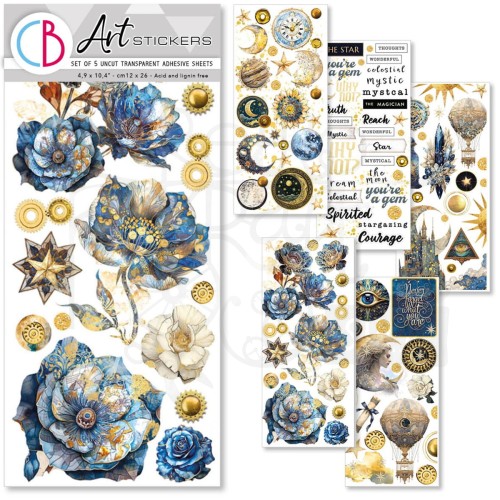 Naklejki foliowe do scrapbookingu Celestial 5 arkuszy CBI003 Ciao Bella