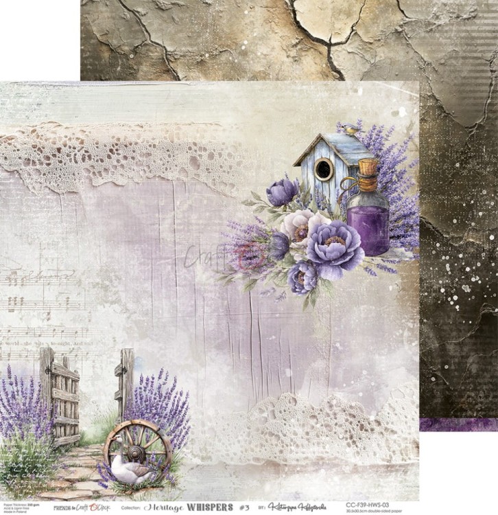 Zestaw papierów do scrapbookingu 30x30 Heritage Whispers CC-F39-HWS-00 Craft O'Clock