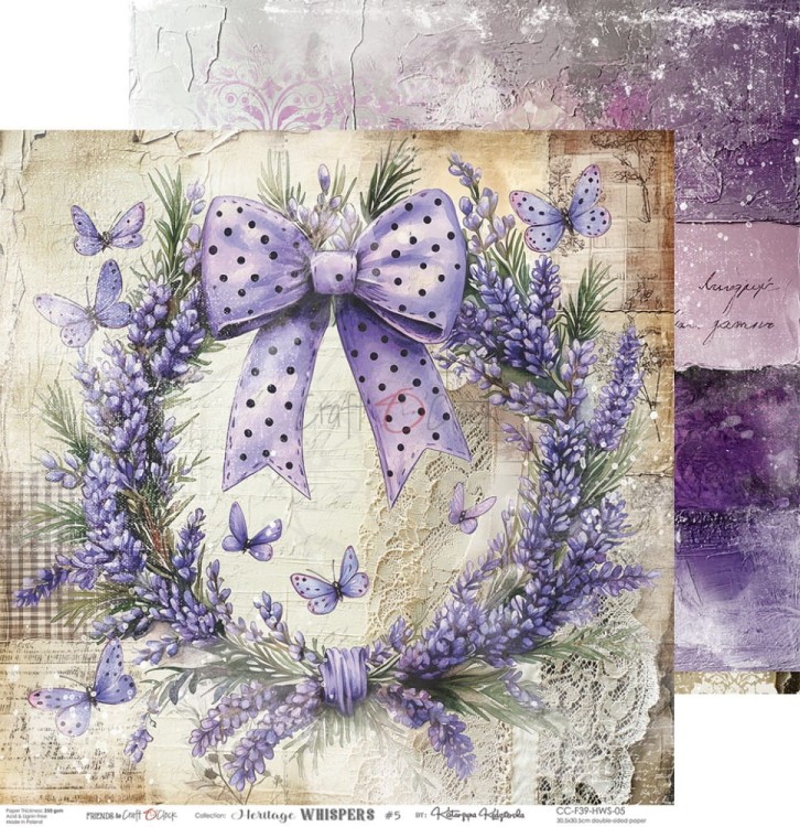 Zestaw papierów do scrapbookingu 30x30 Heritage Whispers CC-F39-HWS-00 Craft O'Clock