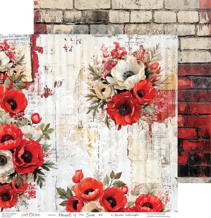 Zestaw papierów do scrapbookingu 30x30 Heart Of The Sun CC-C74-HOS-00 Craft O'Clock