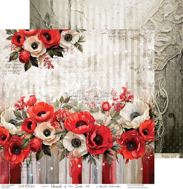 Zestaw papierów do scrapbookingu 30x30 Heart Of The Sun CC-C74-HOS-00 Craft O'Clock