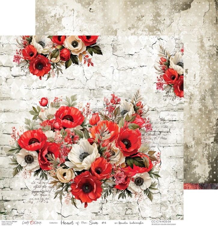 Zestaw papierów do scrapbookingu 30x30 Heart Of The Sun CC-C74-HOS-00 Craft O'Clock