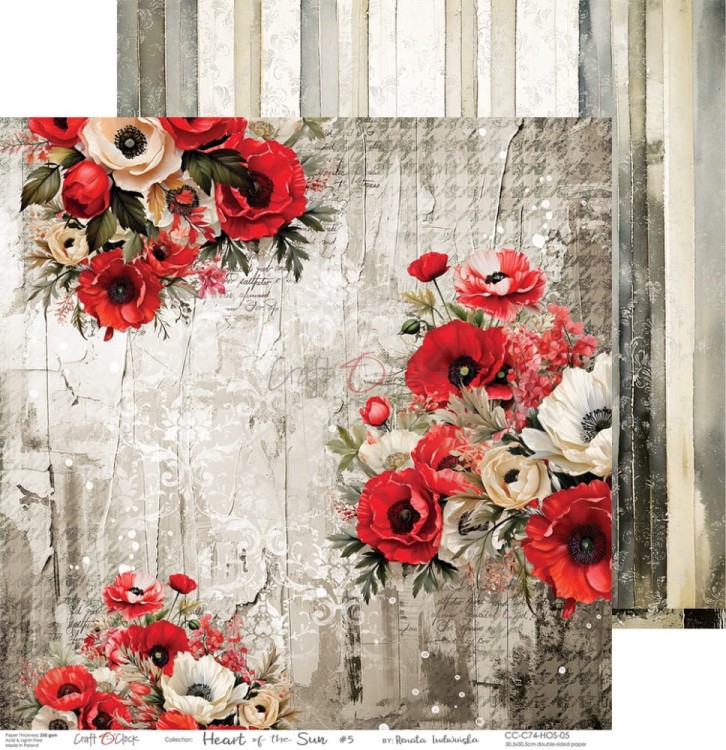 Zestaw papierów do scrapbookingu 30x30 Heart Of The Sun CC-C74-HOS-00 Craft O'Clock