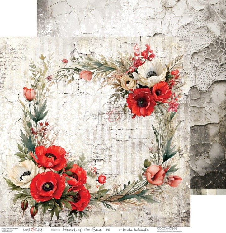 Zestaw papierów do scrapbookingu 30x30 Heart Of The Sun CC-C74-HOS-00 Craft O'Clock