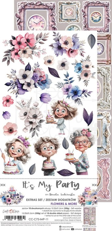 Zestaw dodatków 15x30 It's My Party - Flowers CC-C75-IMP-11 Craft O'Clock