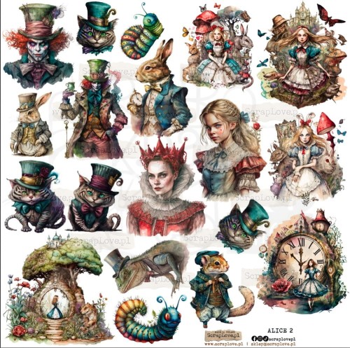 Naklejki foliowe do scrapbookingu i art journalingu Alice 2 ScrapLove