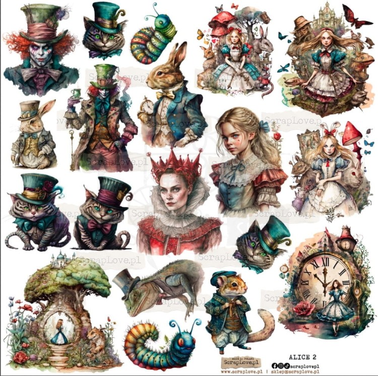 Naklejki foliowe do scrapbookingu i art journalingu Alice 2 ScrapLove