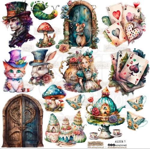 Naklejki foliowe do scrapbookingu i art journalingu Alice 1 ScrapLove