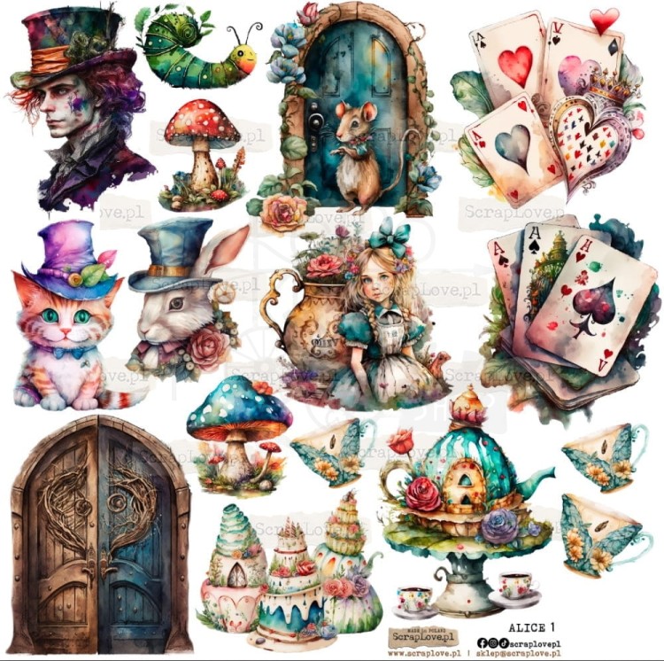 Naklejki foliowe do scrapbookingu i art journalingu Alice 1 ScrapLove