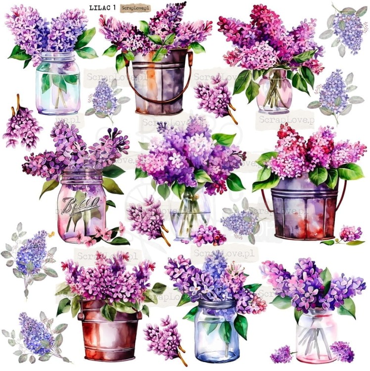 Naklejki foliowe do scrapbookingu i art journalingu Lilac 1 ScrapLove