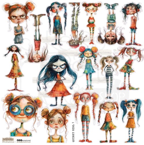 Naklejki foliowe do scrapbookingu i art journalingu Quirky Girl 1 ScrapLove