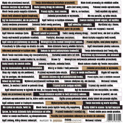 Naklejki foliowe do scrapbookingu i art journalingu Napisy 12 ScrapLove