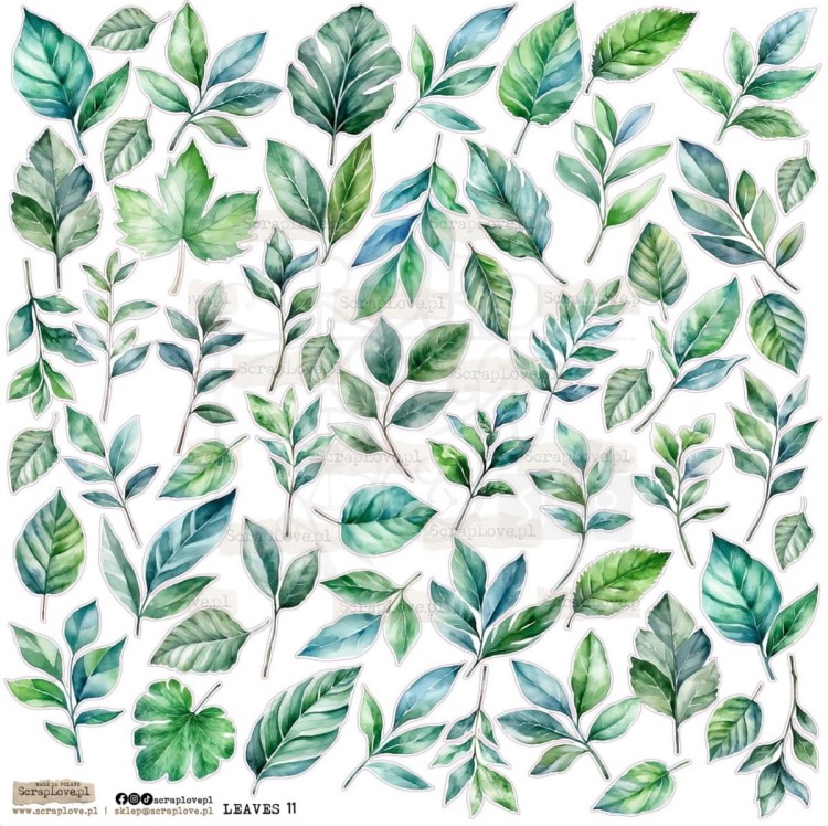 Naklejki foliowe do scrapbookingu i art journalingu Leaves 11 ScrapLove