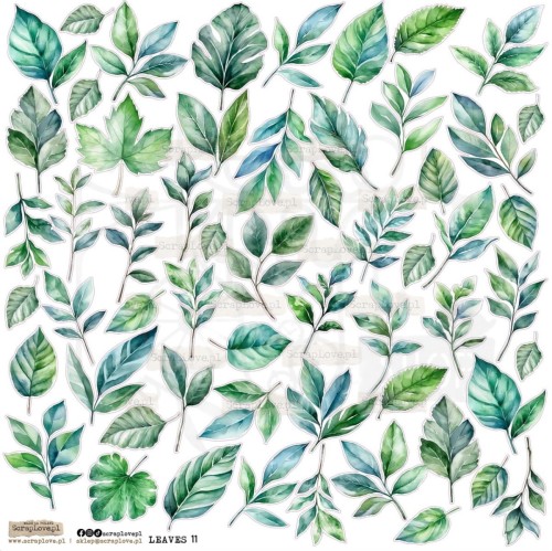 Naklejki papierowe do scrapbookingu i art journalingu Leaves 11 ScrapLove