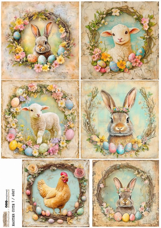 Papier ryżowy do decoupage A4 Easter Cute 1 PR4087 ScrapLove
