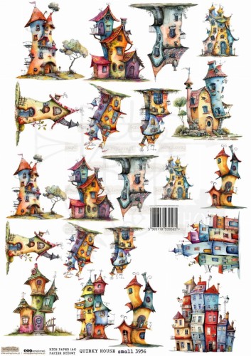 Papier ryżowy do decoupage A4 Quirky Houses Small PR3956 ScrapLove