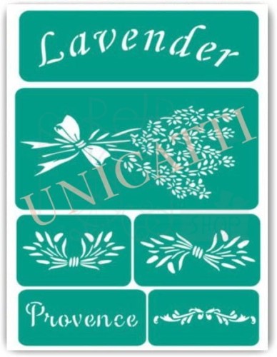 Szablon samoprzylepny Lawenda z napisem zestaw 6 sztuk 221 Unicatti