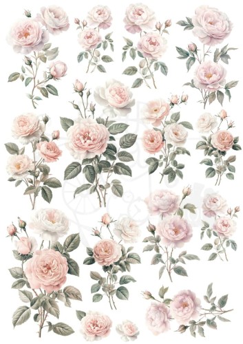 Rub-on transfer A4 Miniature Flowers 1 LBRO157 LaBlanche