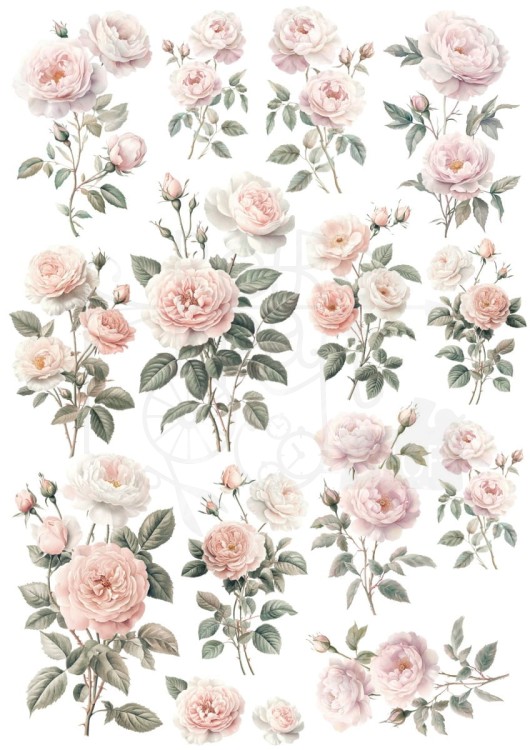 Rub-on transfer A4 Miniature Flowers 1 LBRO157 LaBlanche