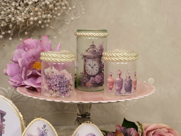 Rub-on transfer A4 Spring in Purple 1 LBRO153 LaBlanche