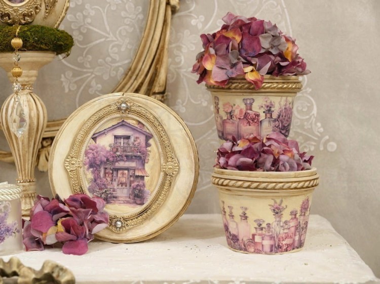 Rub-on transfer A4 Spring in Purple 1 LBRO153 LaBlanche