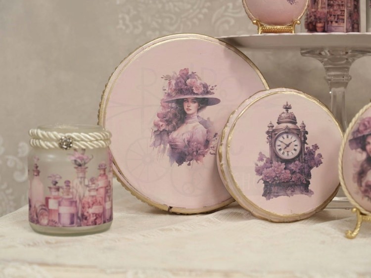 Rub-on transfer A4 Spring in Purple 1 LBRO153 LaBlanche