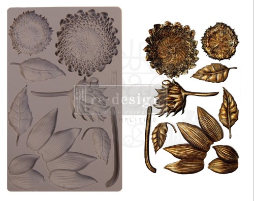 Foremka silikonowa 20x13 Forest Treasures liście i kwiaty 641061 Prima
