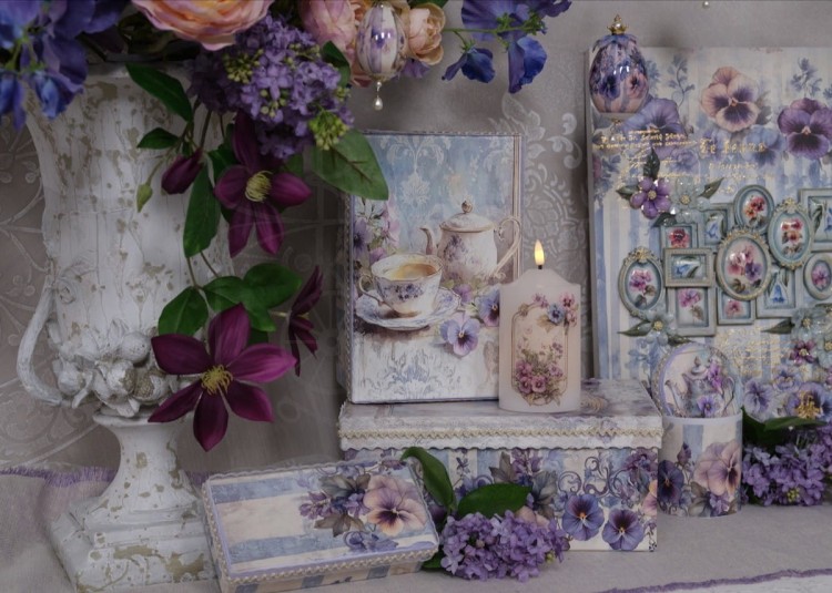 Papier do decoupage klasyczny 17x17 Layla 1 LBD406.1 LaBlanche