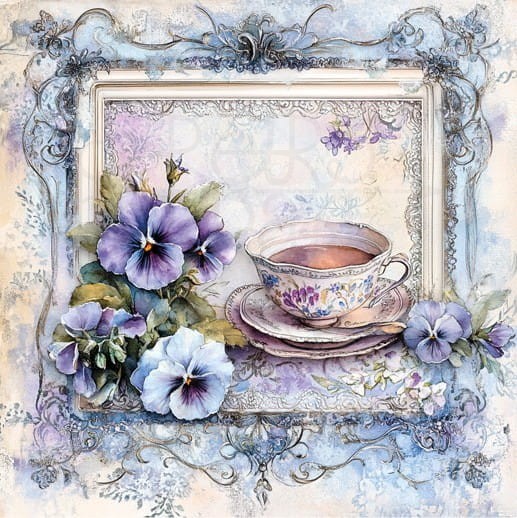 Papier do decoupage klasyczny 17x17 Layla 2 LBD406.2 LaBlanche