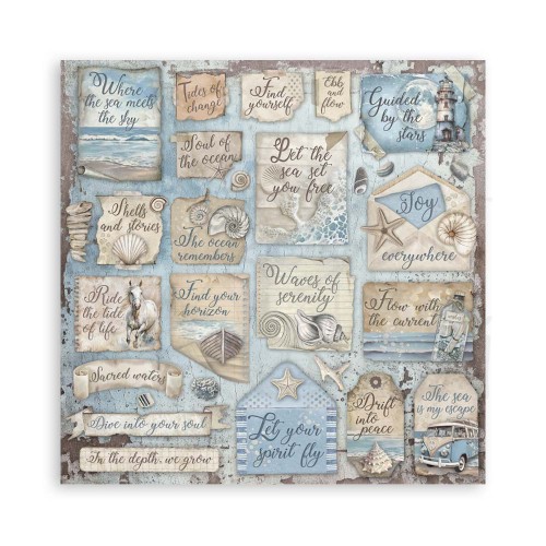 Zestaw papierów do scrapbookingu 20x20 Silent Sea SBBS125 Stamperia
