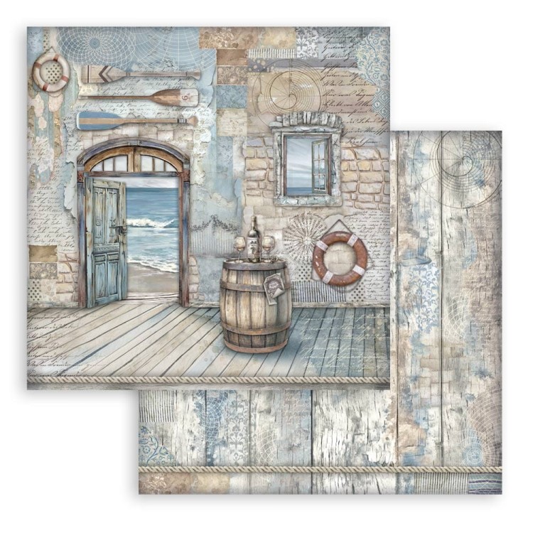 Zestaw papierów do scrapbookingu 20x20 Silent Sea SBBS125 Stamperia