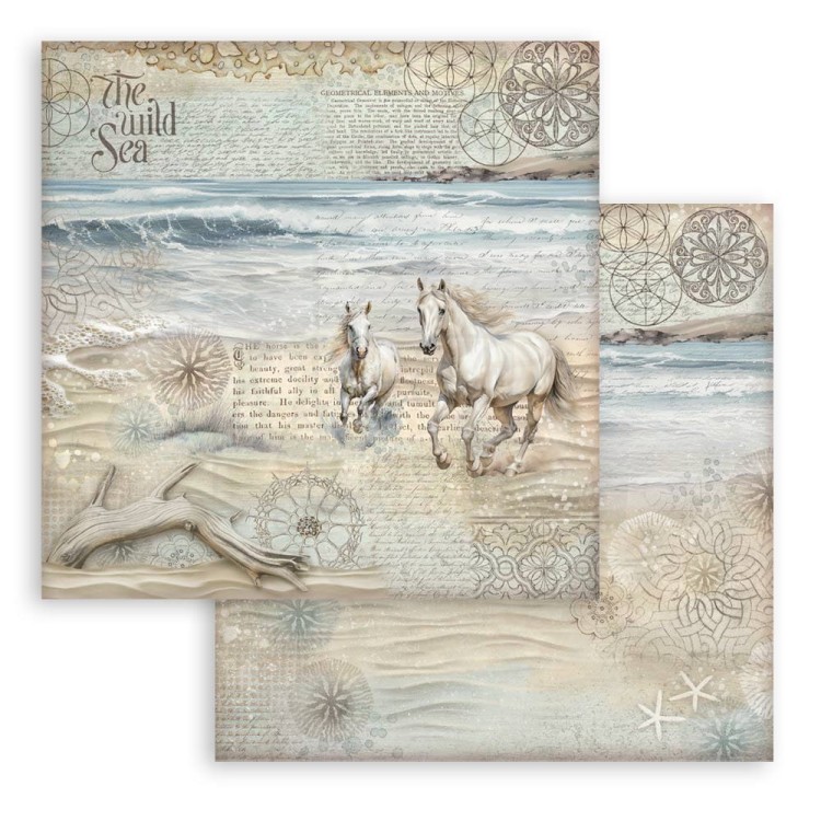 Zestaw papierów do scrapbookingu 20x20 Silent Sea SBBS125 Stamperia