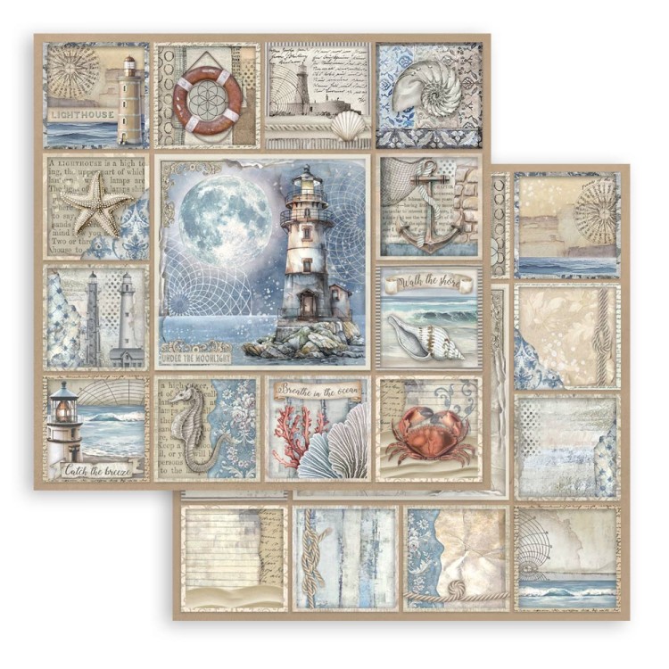 Zestaw papierów do scrapbookingu 20x20 Silent Sea SBBS125 Stamperia