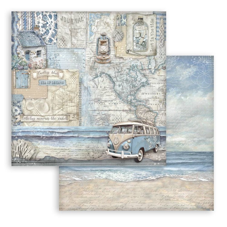 Zestaw papierów do scrapbookingu 20x20 Silent Sea SBBS125 Stamperia