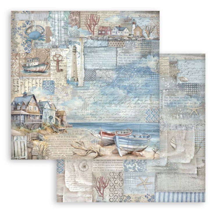 Zestaw papierów do scrapbookingu 20x20 Silent Sea SBBS125 Stamperia