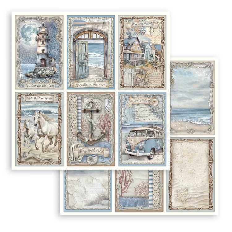 Zestaw papierów do scrapbookingu 20x20 Silent Sea SBBS125 Stamperia