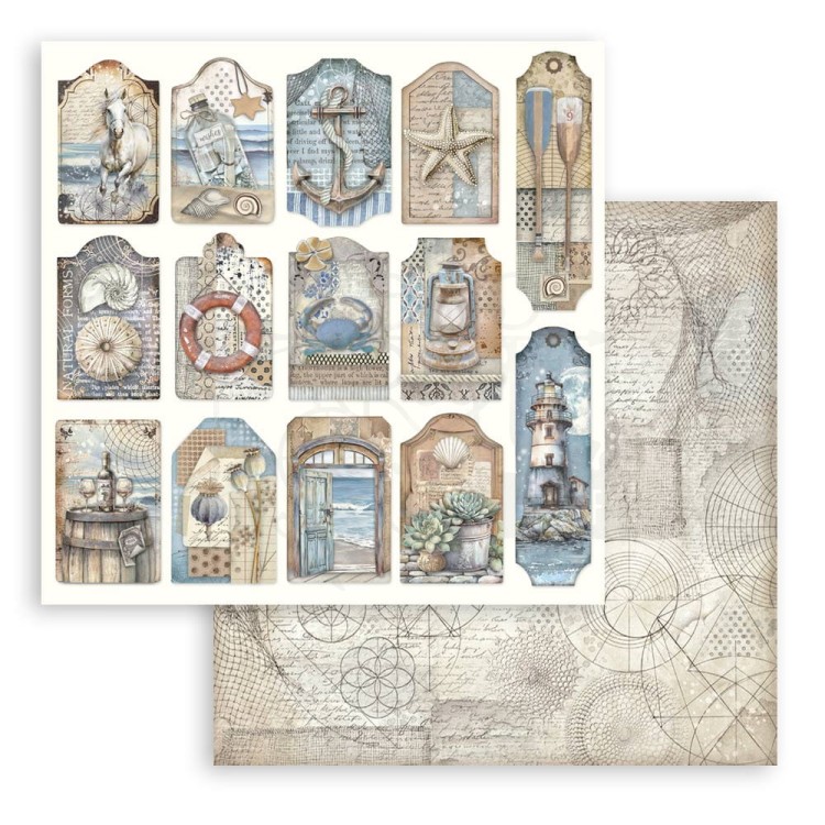 Zestaw papierów do scrapbookingu 20x20 Silent Sea SBBS125 Stamperia