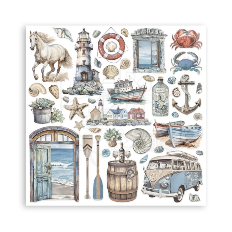 Zestaw papierów do scrapbookingu 20x20 Silent Sea SBBS125 Stamperia
