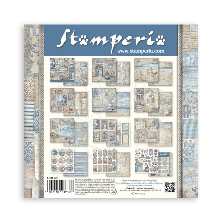 Zestaw papierów do scrapbookingu 20x20 Silent Sea SBBS125 Stamperia