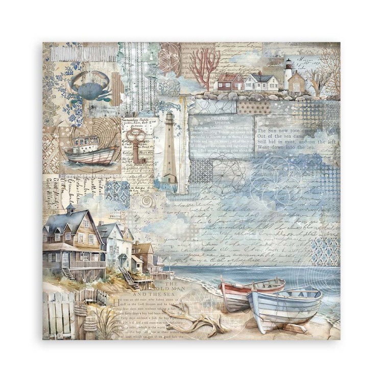 Zestaw papierów jednostronnych do scrapbookingu 20x20 Silent Sea 22ark SBBSXB12 Stamperia