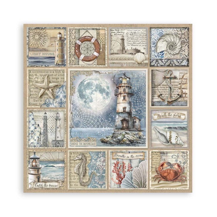 Zestaw papierów jednostronnych do scrapbookingu 20x20 Silent Sea 22ark SBBSXB12 Stamperia