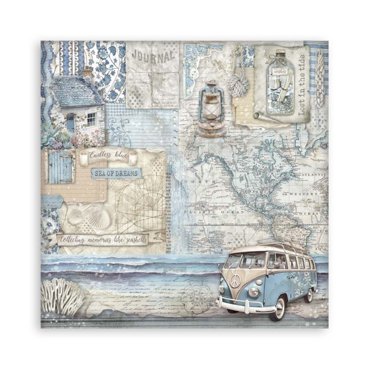 Zestaw papierów jednostronnych do scrapbookingu 20x20 Silent Sea 22ark SBBSXB12 Stamperia